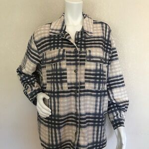 Workshop Republic Clothing Plaid Button Down Shirt - Black and Cream